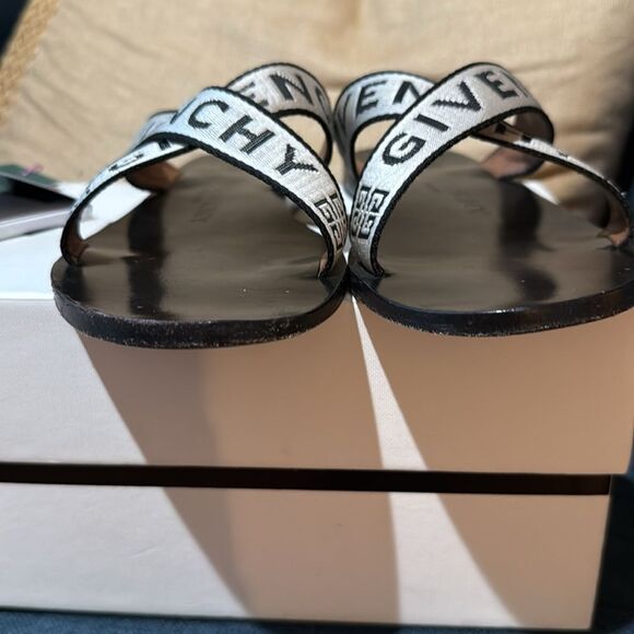 Givenchy Crisscross Grosgrain Leather Logo Flat Sandals 39 - Picture 3 of 7